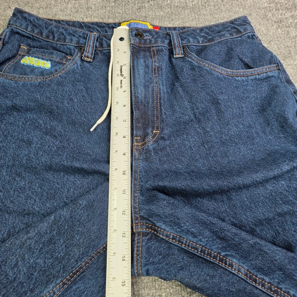 Empyre Jeans Mens 32 Blue Easy Now Wide Leg Skate Graffiti Streetwear Denim